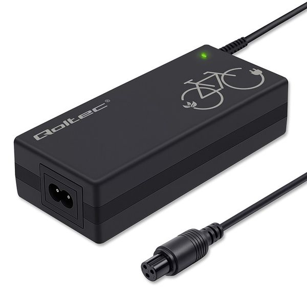 Qoltec Ładowarka e-bike 36/42V 2A GX12-3P + kabel zdjęcie 9