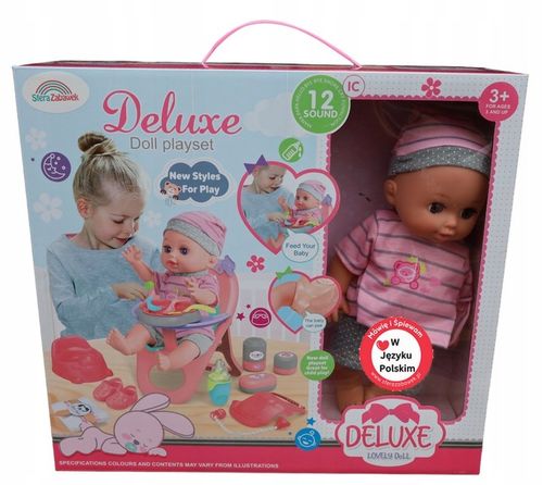 LALKA BOBAS PIJE SIKA MÓWI PO POLSKU PŁACZE 24 DŹWIĘKÓW KRZESEŁKO DO KARMIE na Arena.pl