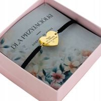 Bransoletka dla przyjaciółki z grawerem cytat na prezent stal 316 l sznurek