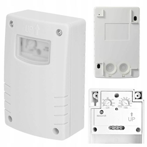 Czujnik Zmierzchu z TIMEREM Zmierzchowy Czujka Zewnętrzna IP44 na Arena.pl