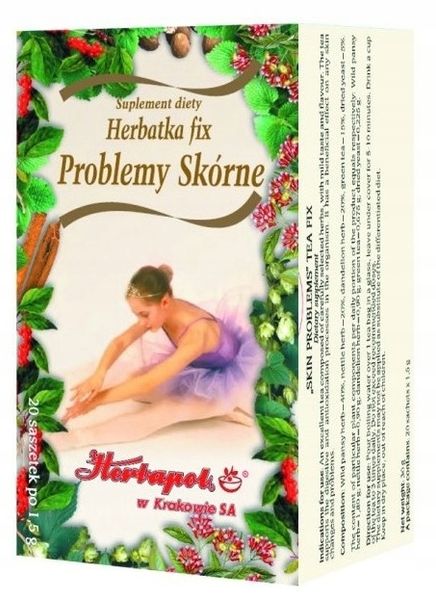 Herbatka Fix Problemy Skórne Herbapol 20x1,5g zdjęcie 2