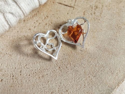 Naszyjnik Sekretnik Srebrny z Bursztynem na Arena.pl