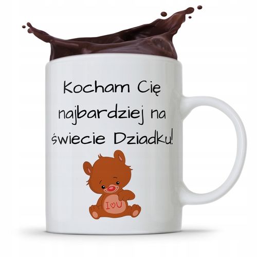 Kubek Prezent Dzień Dziadka Kocham Cię Najbardziej Z Nadrukiem Ze Zdjęciem na Arena.pl