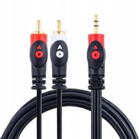 Kabel audio głośnik 1xJack 3.5mm 2xRCA cinch 3m HQ