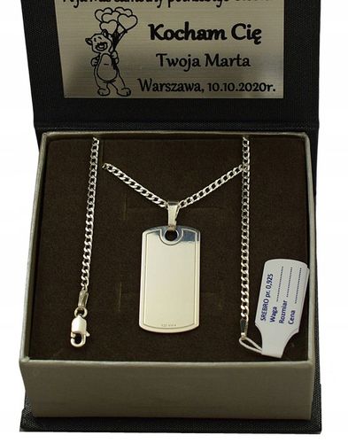 SREBRNY PEŁNY ŁAŃCUSZEK MĘSKI PANCERKA NIEŚMIERTELNIK PR. 925 GRAWER GRATIS na Arena.pl