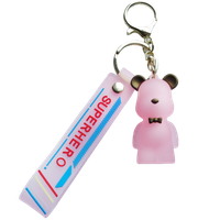 Brelok Do Kluczy Miś Transparentny Róż Przywieszki Brl51