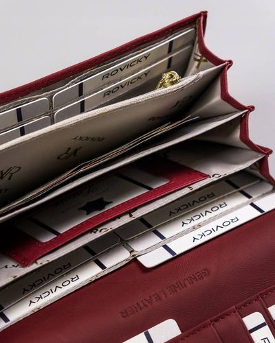 duży, pojemny portfel damski ze skóry lakierowanej na zatrzask - rovicky na Arena.pl