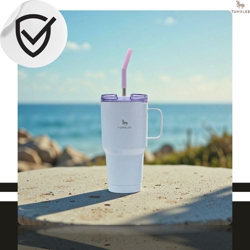 Kubek Termiczny z WYGODNYM Uchwytem i STALOWĄ Słomką TEMPERATURA DO na Arena.pl