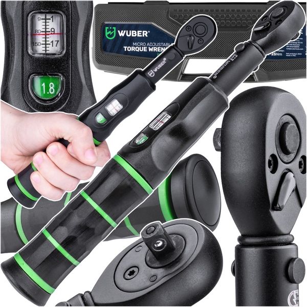 KLUCZ DYNAMOMETRYCZNY 1/4" Z BLOKADĄ 1-25NM CERTYFIKAT KALIBRACJI WALIZKA zdjęcie 1