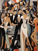Plakat 60x80cm Bal w Art Deco