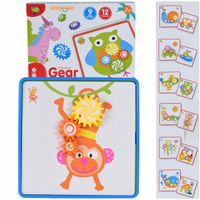 Edukacyjna układanka plansze guziki kolorowe trybiki i obrazki dla dzieci3+