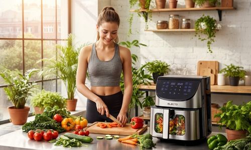 FRYTKOWNICA BEZTŁUSZCZOWA AIR FRYER 8L DUŻA FRYTOWNICA 2000W 14 na Arena.pl