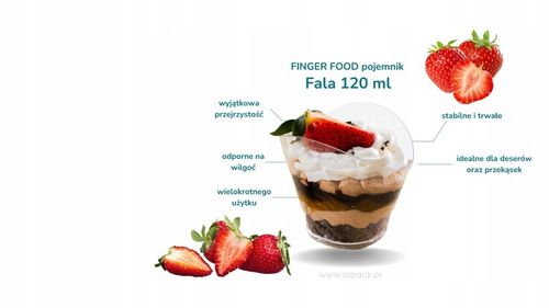 Pojemnik fingerfood pojemniki na desery przekąski fala 120 ml 24 szt. na Arena.pl