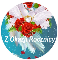 Opłatek na tort Rocznica Ślubu Ślub Młoda Para Obrączki Okazjonalny