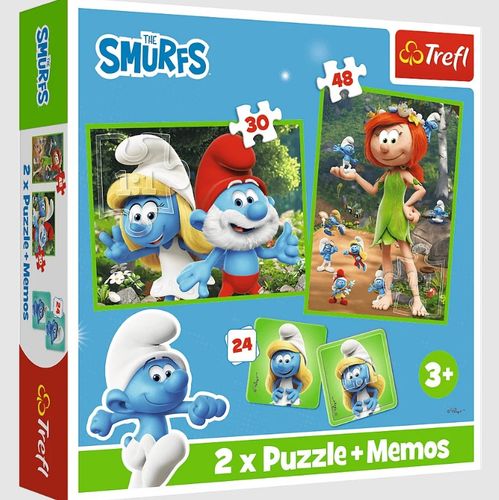 Puzzle 2W1+Memos Wesołe Zabawy Smerfów 93656 na Arena.pl