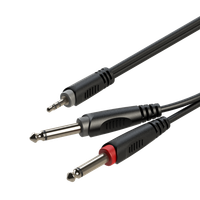 Kabel audio Jack 3.5 stereo 2xJack 6.3 mono 2m Roxtone SAYC130L2