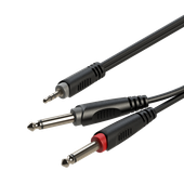 Kabel audio Jack 3.5 stereo 2xJack 6.3 mono 2m Roxtone SAYC130L2
