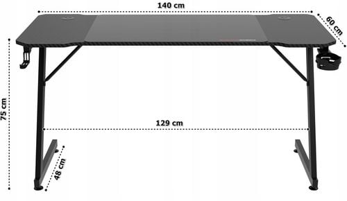 BIURKO DLA GRACZY GAMINGOWE KOMPUTEROWE SZKOLNE REGULOWANE 140 cm na Arena.pl