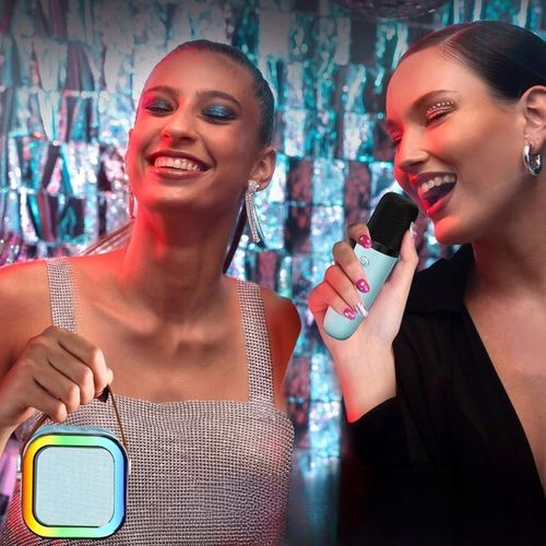 ZESTAW KARAOKE 2 MIKROFONY + GŁOŚNIK BEZPRZEWODOWY BLUETOOTH SUPER DŹWIĘK na Arena.pl