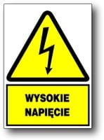 ZEO/A-2 znak TABLICZKA PCV 15X21 WYSOKIE NAPIĘCIE