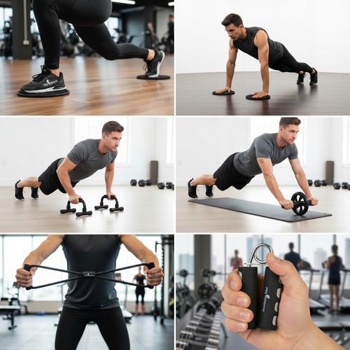 ZESTAW DO ĆWICZEŃ 5W1 MIĘŚNI BRZUCHA EKSPADER PODPÓRKI KÓŁKO ŚCISKACZ na Arena.pl
