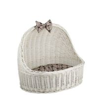 ELSA WIKLINOWE WYBIELANE OWALNE LEGOWISKO DLA ZWIERZĄT Z DACHEM BUDA DLA KOTA LEGOWISKO DLA PSA Z PODUSZKĄ 60X46 H16/48 CM