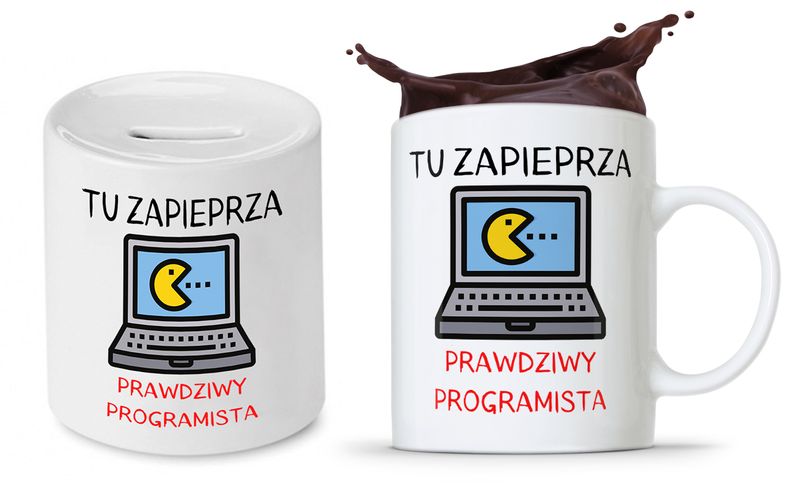 Zestaw Dla Informatyka Prezent Kubek + Skarbonka Z Nadrukiem Ze Zdjęciem zdjęcie 1
