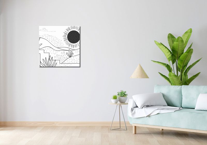 Obraz 60x60cm Linearny Pejzaż zdjęcie 2