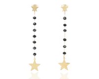 Kolczyki z koralikami i gwiazdkami stal