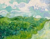Green Wheat Fields, Auvers, Vincent van Gogh - plakat 100x70 cm