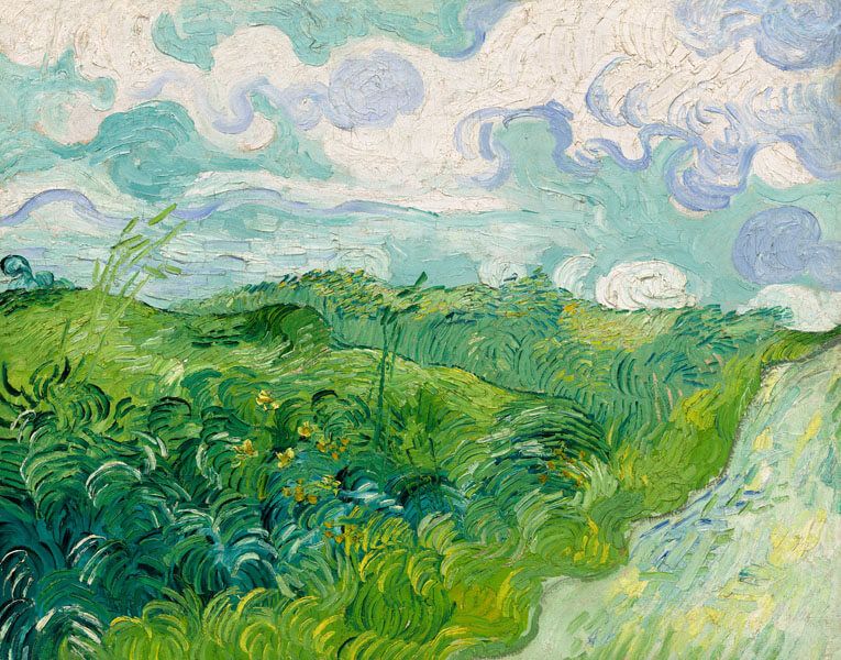 Green Wheat Fields, Auvers, Vincent van Gogh - plakat 30x20 cm zdjęcie 1