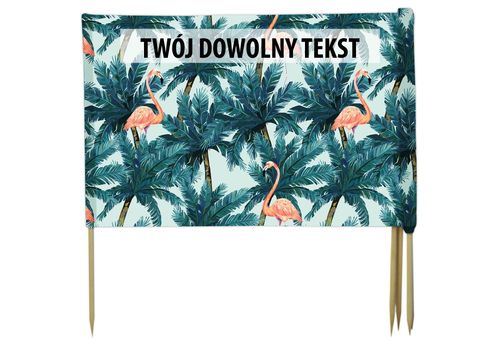 PARAWAN PLAŻOWY Palmy i flamingi z indywidualnym napisem 4 PANELE 63.4 na Arena.pl