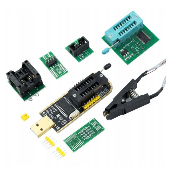 Duży zestaw programator EEPROM i Flash na CH341A I2C SPI Adapter Klips zdjęcie 1