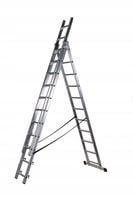 2 x DRABINA ALUMINIOWA 3-ELEMENTOWA 720CM BRAKET