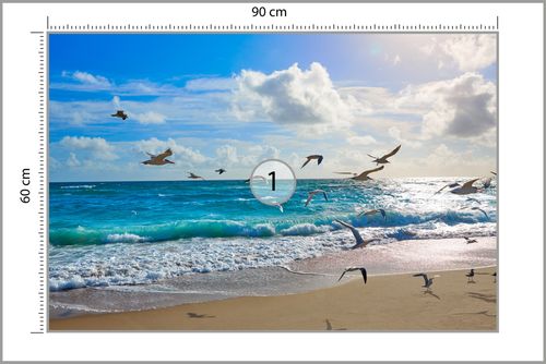 Fototapeta Plaża Morze Fale Flizelina 208x146 na Arena.pl
