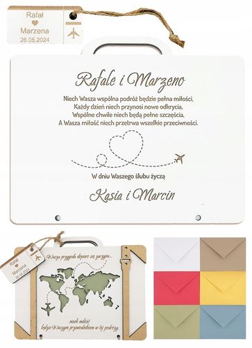 Kartka Na Ślub Walizka Na Pieniądze pamiątka ślubu wesele prezent grawer na Arena.pl