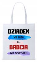 Dla Babci Babuni Prezent Torba Eco Biała Shopper Z Nadrukiem Ze Zdjęciem