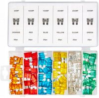 Zestaw Bezpieczników Samochodowych 120 sztuk Bezpieczniki Płytkowe 5-30A