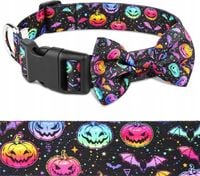 OBROŻA DLA PSA Z KOKARDKĄ ROZMIAR S 22-34 cm HALLOWEEN DYNIE REGULOWANA
