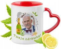 Korwin Kubek Czerwony Z Uszkiem W Kształcie Serca Na Prezent