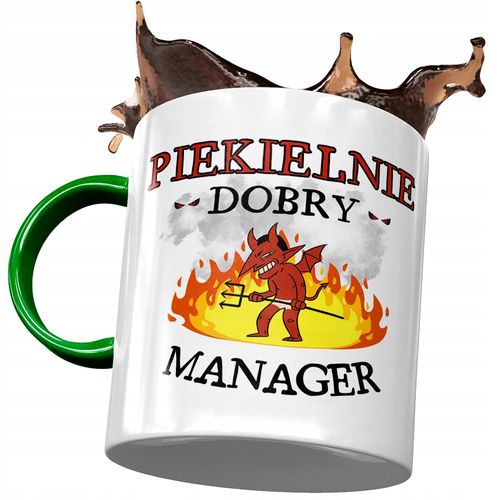 Kubek Zielony Managera Piekielnie Dobry Manager Z Nadrukiem Ze Zdjęciem na Arena.pl
