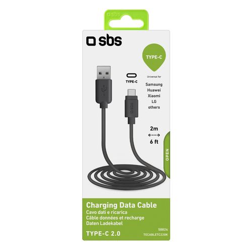 Kabel przewód USB-A - USB-C 2 m - czarny na Arena.pl