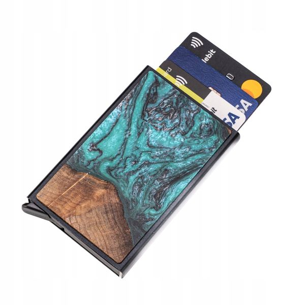 Etui na karty Bewood Unique - Turquoise zdjęcie 1