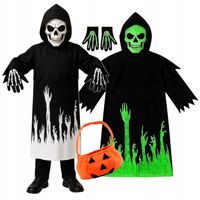 STRÓJ ŚMIERĆ KOSIARZA KOSTIUM PRZEBRANIE HALLOWEN KOŚCIOTRUP 122/134