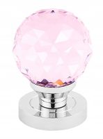 GAŁKA DRZWIOWA CRYSTAL OBROTOWA KOLOR RÓŻOWY