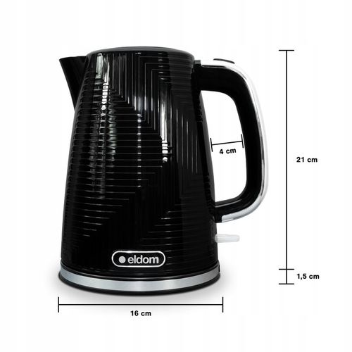 CZAJNIK ELEKTRYCZNY BEZPRZEWODOWY CZARNY 2200W 1,7l STRIX ELDOM C320C na Arena.pl