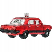 Bombka choinkowa ręcznie malowana - Kultowy Duży Fiat 125p: czerwony