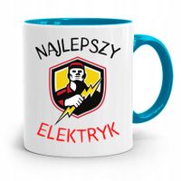 Kubek Błękitny Prezent Dla Najlepszego Elektryka Z Nadrukiem Ze Zdjęciem