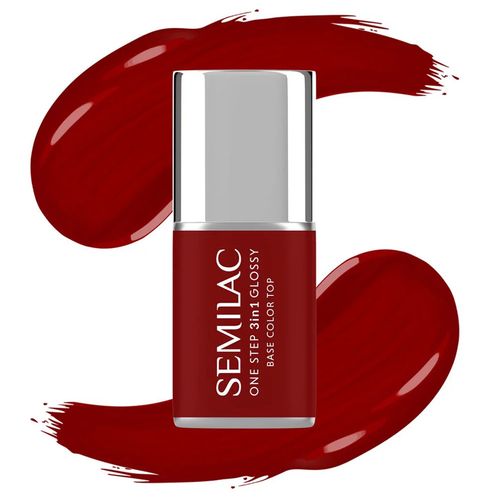 SEMILAC LAKIER HYBRYDOWY 3w1 ONE STEP GLOSSY S575 DARK RED 7ml na Arena.pl