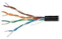 Skrętka LAN kabel kat.5e U/UTP GEL przewód sieciowy 305m CU CZARNA ŻELOWA